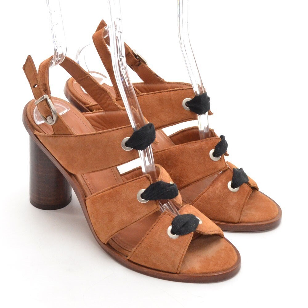 Magro Cardona Brown Suede Slingback Sandals Heels 39